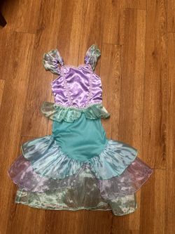 3-4 Yers Little Girls Mermaid Princess Costume for Girls Dress Up Party with Gloves,Crown Mace 