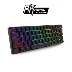 RK ROYAL KLUDGE RK61 Wireless 60% Mechanical Gaming Keyboard, Ultra-Compact 60 Keys Bluetooth Mechanical Keyboard with Programmable Software (Blue Swi