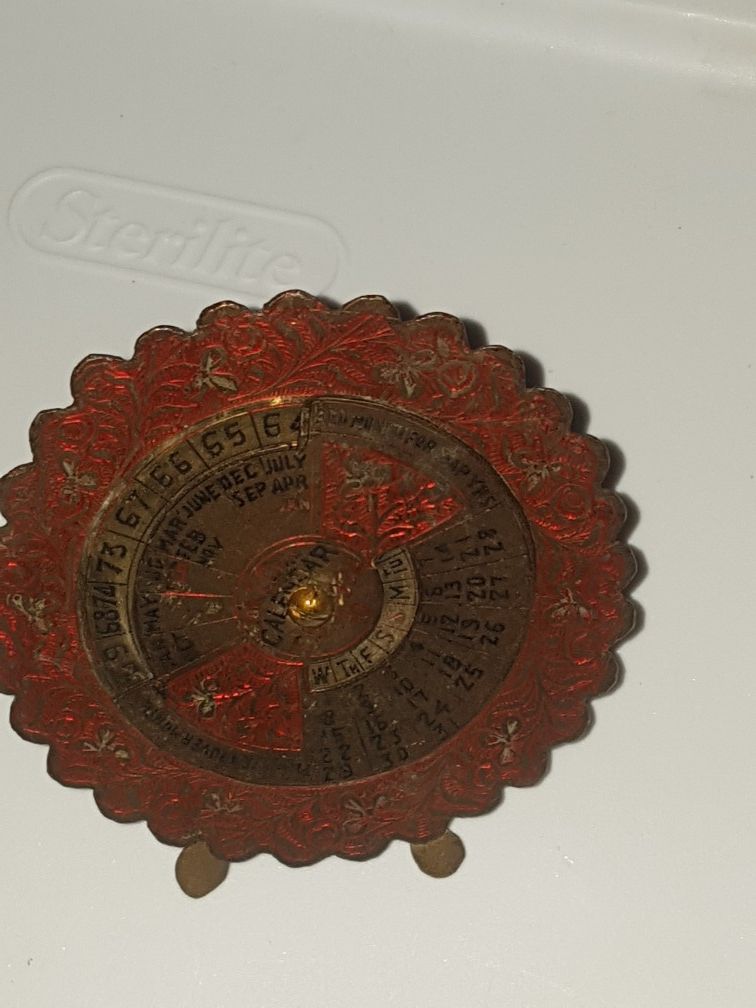 2 vintage brass perpetual calendars