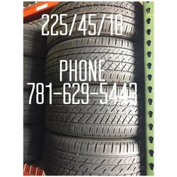 Used Tire For Sale 225/45/18 80% tread left $250 All Four free mounting and Balancing