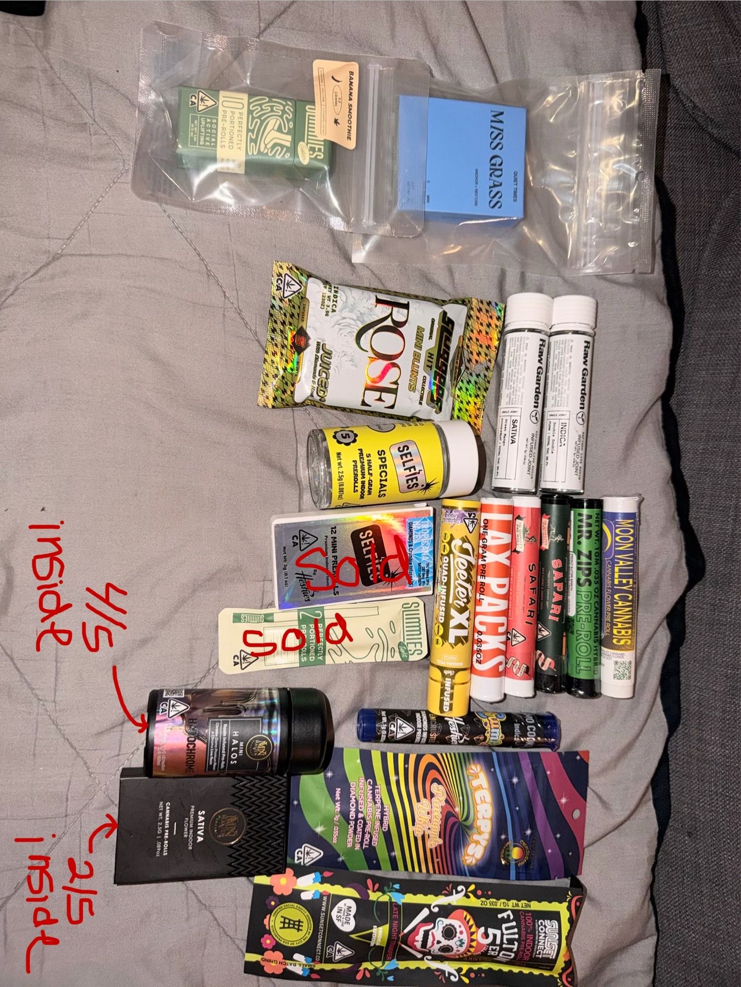 flower - AIO - wax - tips and blunt wraps - prerolls