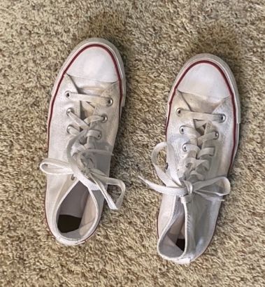 Chuck Taylor All Star White Converse High Top Sneakers - Size 8