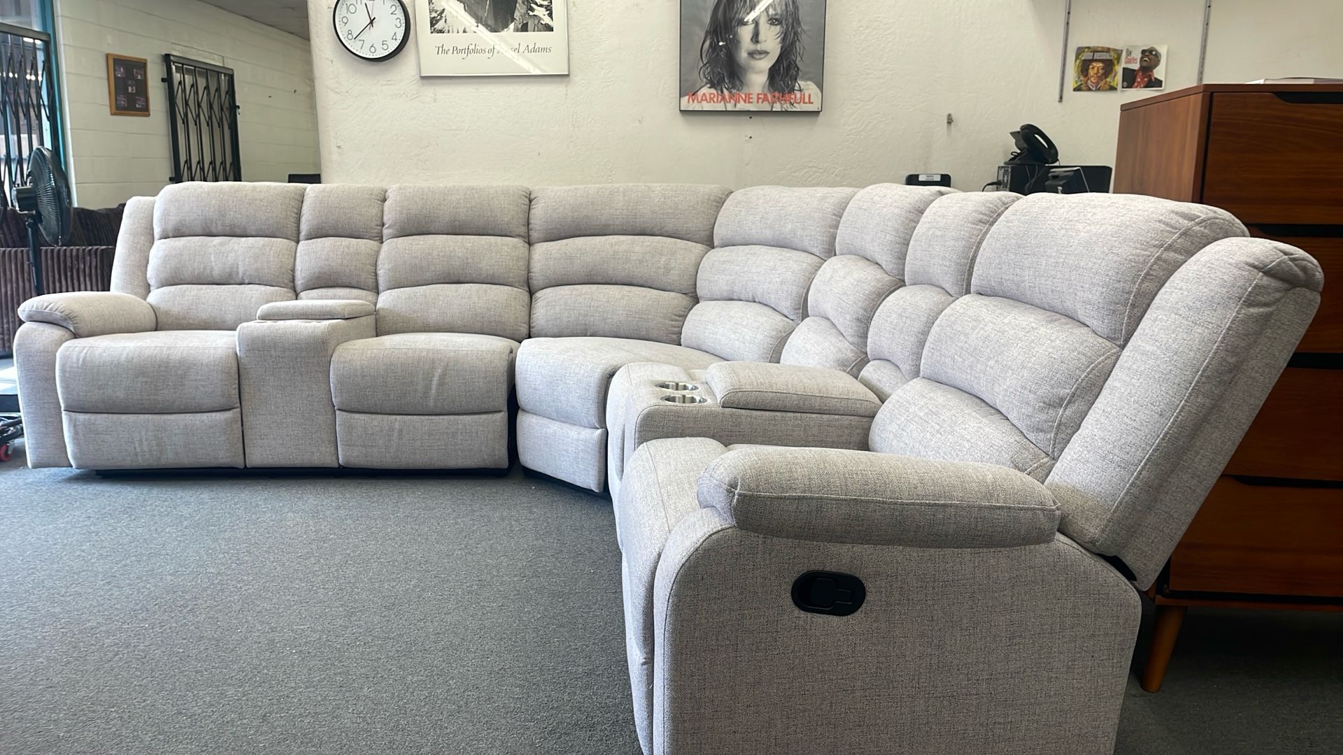 New Fabric Recliner Sectional Couch/ Free Delivery
