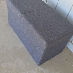 Gray Foldable 30" Storage Ottoman HW65884GR