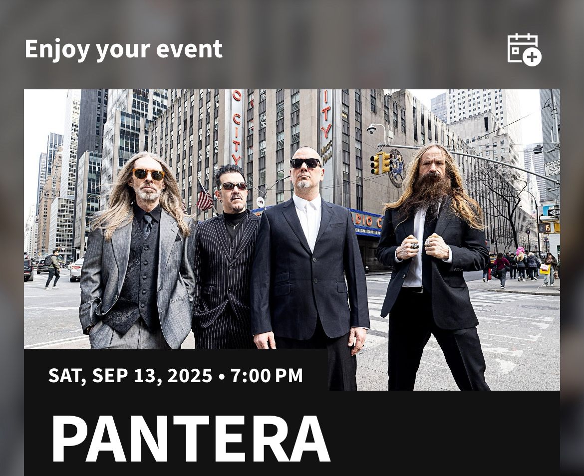 PANTERA, West Palm Beach, LAWN Tickets