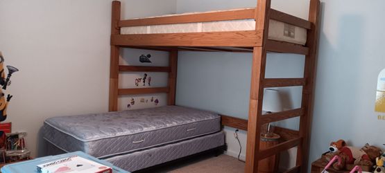 Amish twin loft bed set