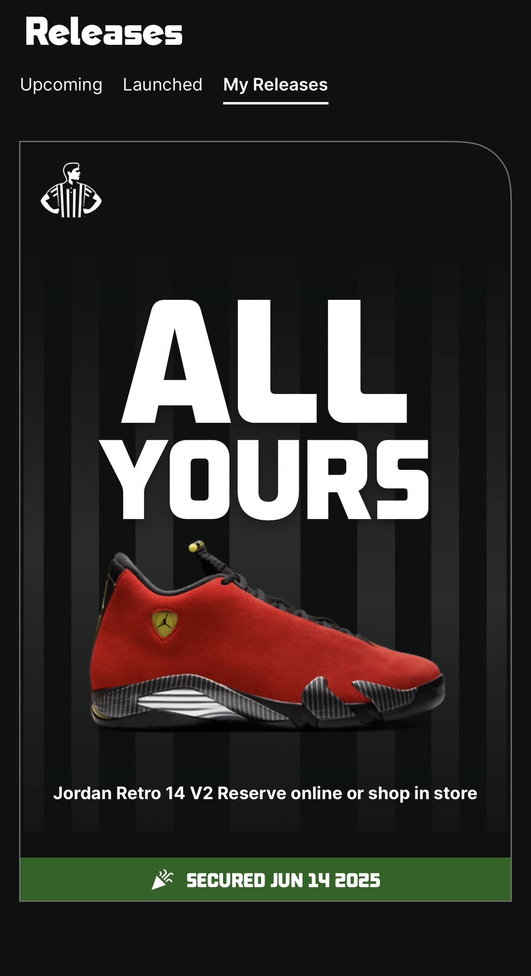 Jordan 14 Ferrari Size 9