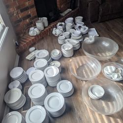 Lot Of Techno Ceramic Dishes, LargePlastic Bowls, Ramekings