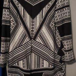 Ladies Nice Black And White With Zipper Dress Size L