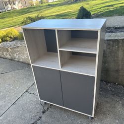 Multi-Purpose Storage Cabinet, 47.2" Tall Buffet Cabinet, entryway Cabinet with 2 Doors and 1 Open Shelves, Office Filing Cabinet, Assembly Required 