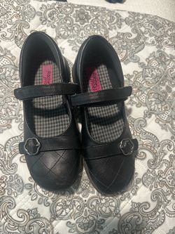 Girls Rachel Shoes Black Mary Jane Flats