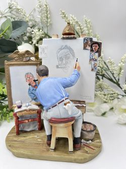 Norman Rockwell “Self-Portrait” Figurine – Gorham 1978 – Rare Hand Signed