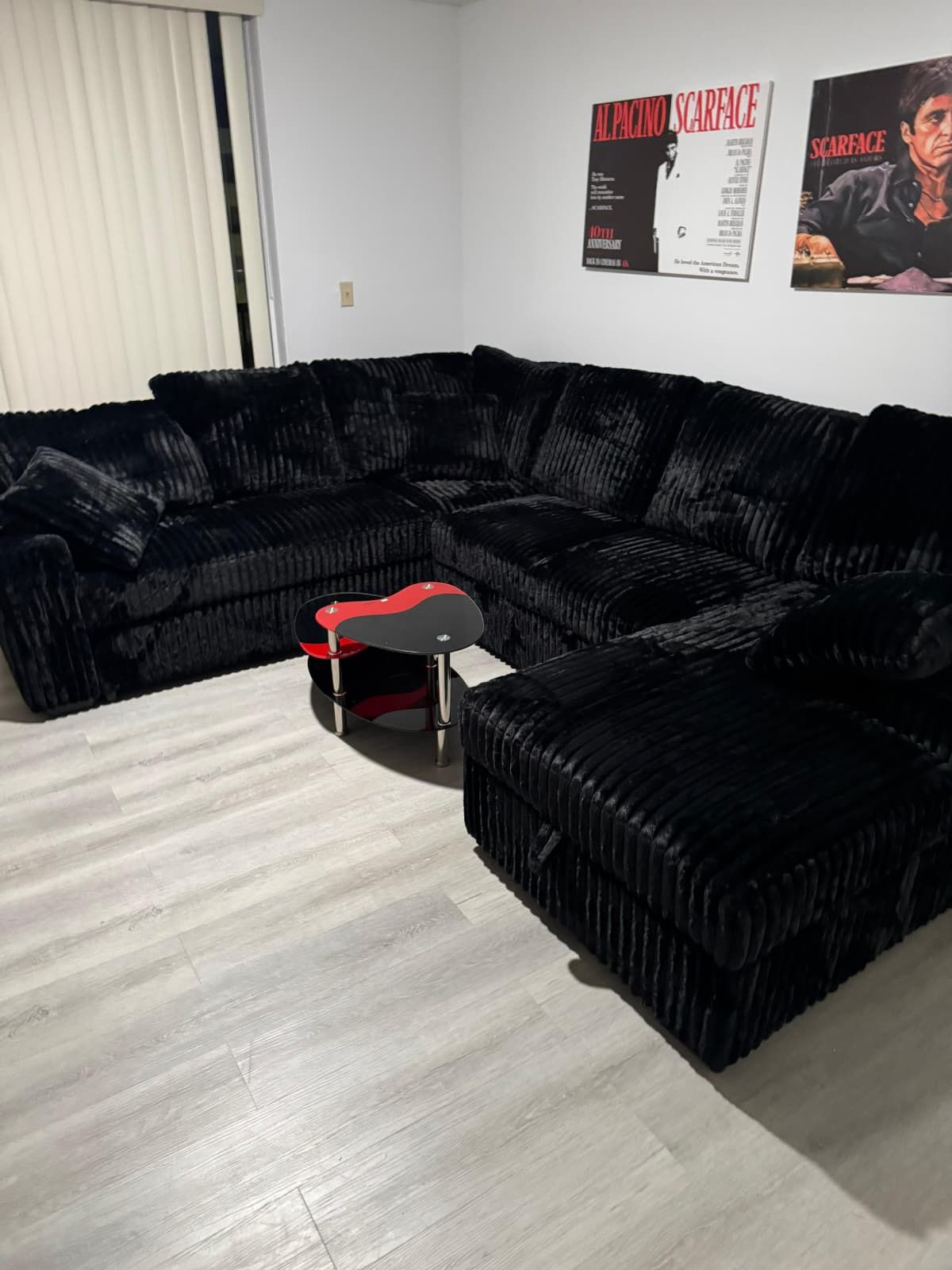 New Sectional Corduroy Couch Black