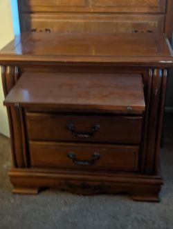 Night stand with pull out table