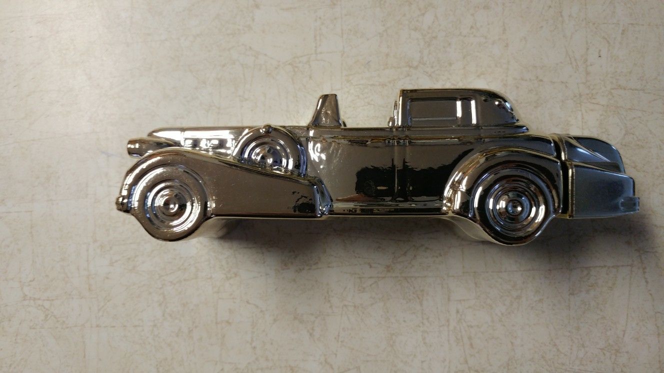 AVON 1969 SOLID GOLD CADILLAC CAR DECANTER EXCALIBUR AFTER SHAVE!
