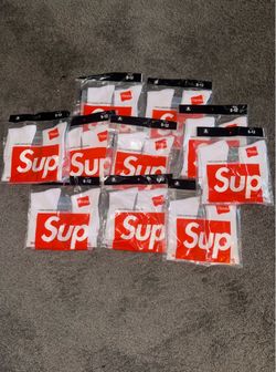 white supreme socks