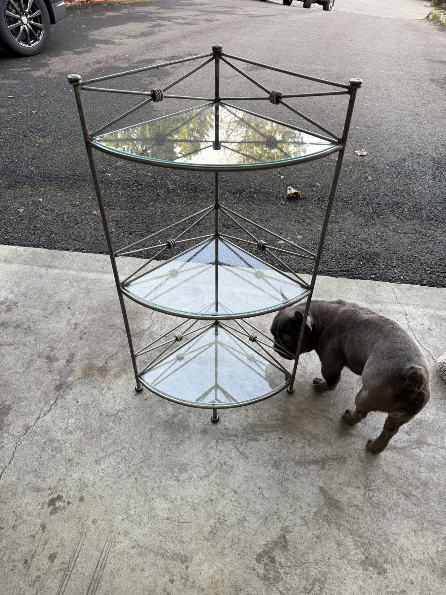 Corner Shelf With Glass Shelves