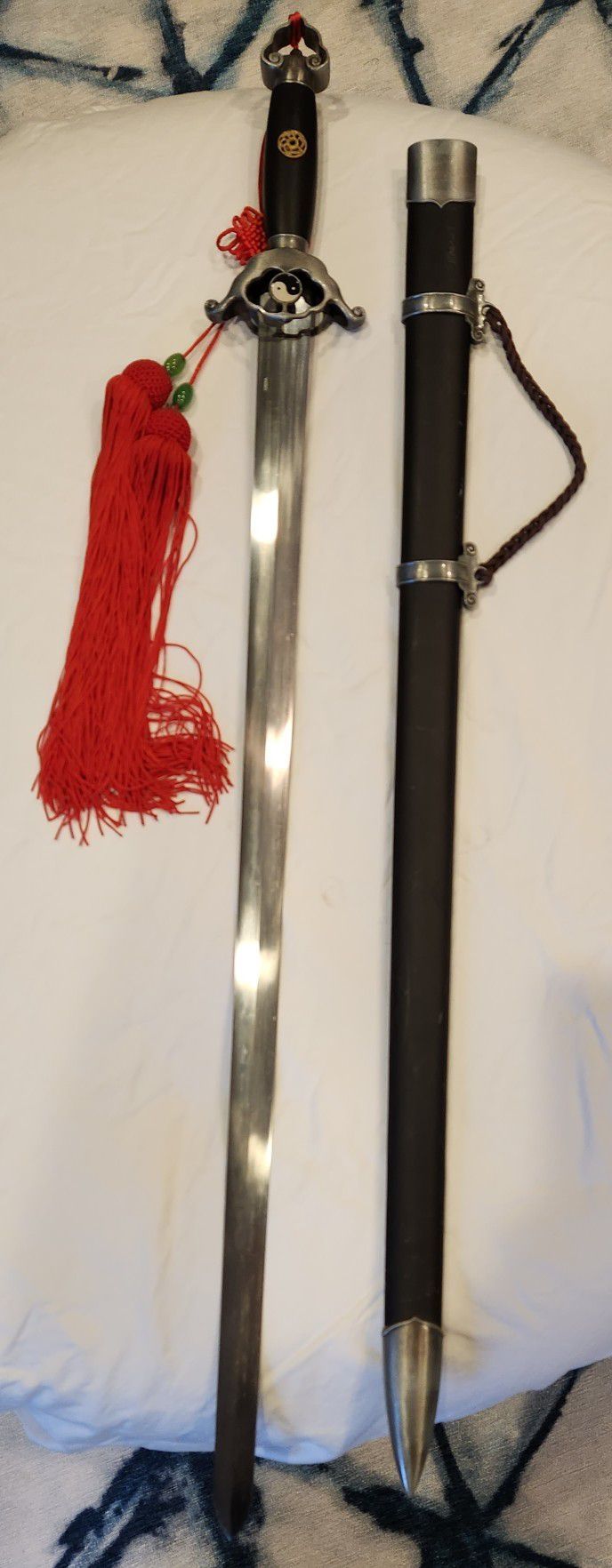 Yin Yang Sword With Red Decorations
