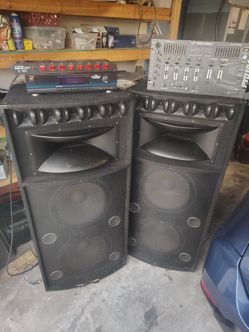 PA Speaker System with Mixer