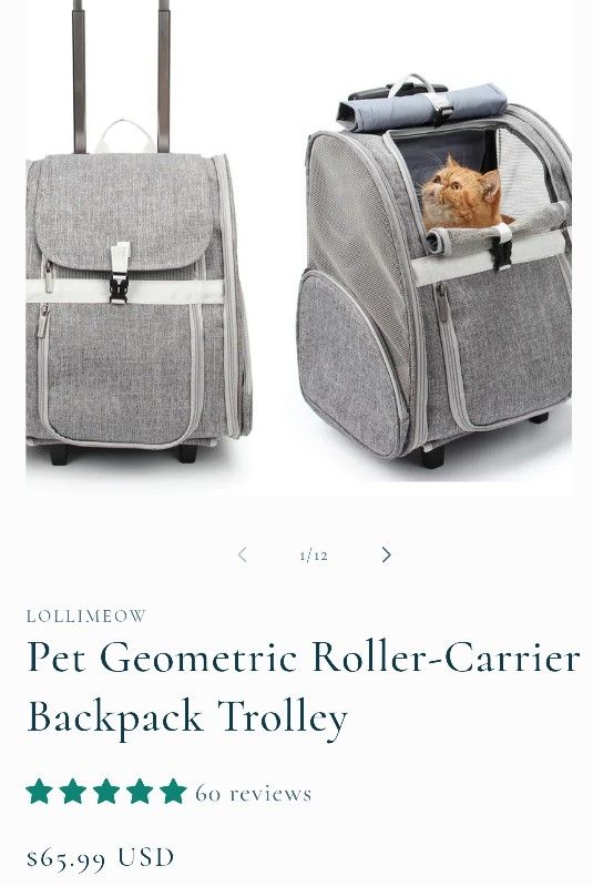 Pet Roller Backpack /Carrier 