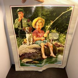 Vintage Frances Tipton Hunter Trouble Brewing large print 22 x 45.5