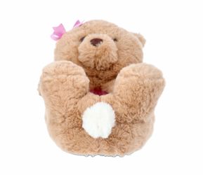 Wonder Nation Toddler Girls and Big Girls Plush Teddy Bear Slippers