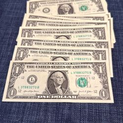 $69 Of Sequential $1 Bills