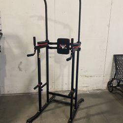 New Heavy Duty Power Tower Dips Stand Pull Up Workout Station 