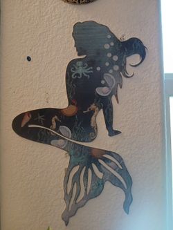 Metal mermaid decor