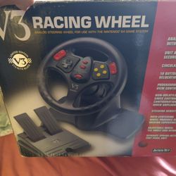 V3 Nintendo 64 Racing Wheel In Box