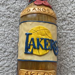 NEW Los Angeles Lakers Glass Bottle with Basketball-Like Cap