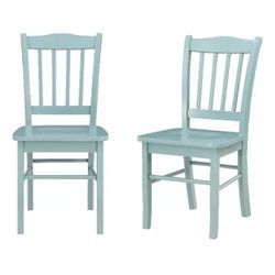 Set Of 2 Solid Wood Dining Chairs - NEW