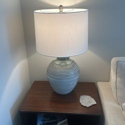 2 Large Pottery Type Lamps Set