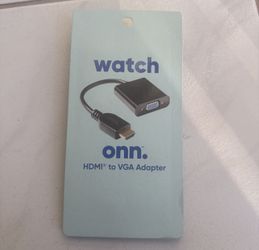 Onn. Gold-Plated HDMI to VGA Adapter (Male to Female) Black