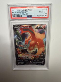 2022 POKÉMON SWSH FA/CHARIZARD V BRILLIANT STARS #154 - PSA 10