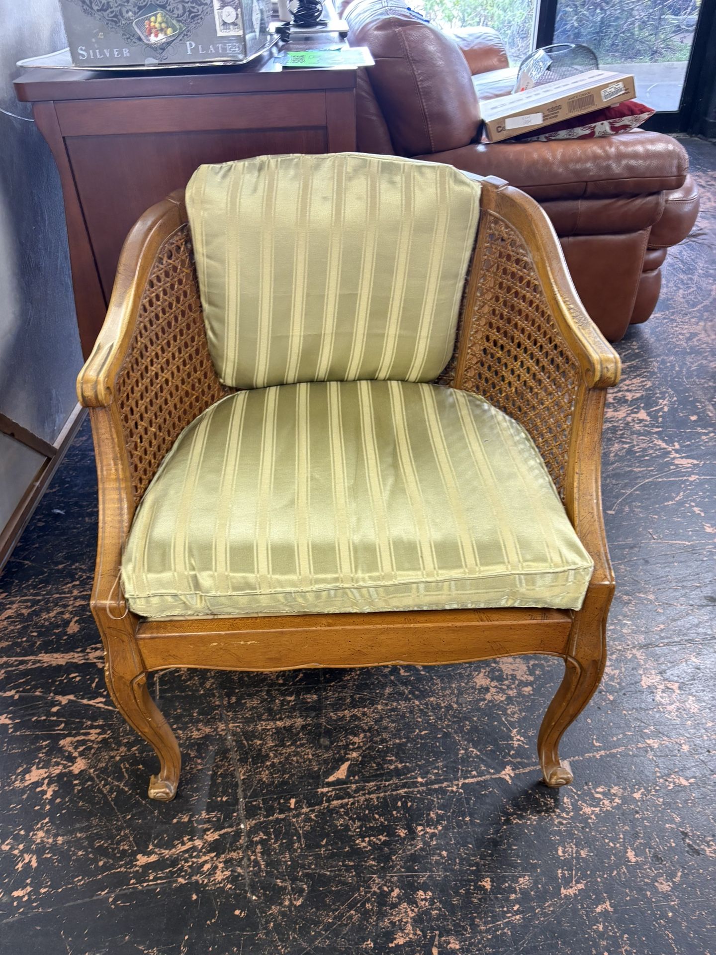 Vintage Cane-Back Accent Chair