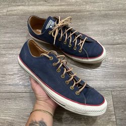 Converse Men CTAS Ox Buck Leather Sz 12 Sneakers Shoes Navy Low Top 
