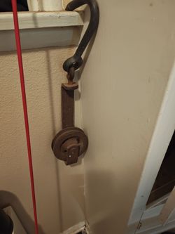 Antique Cast Iron Pulley with Hook
