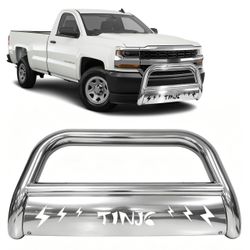 Bull Bar Front Bumper Grille Guard Stainless Steel For 2007-2019 Silverado