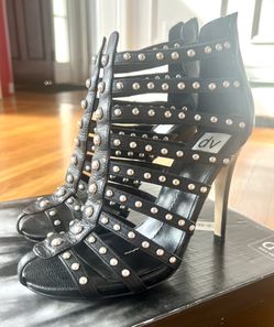 New Dolce Vida Black Leather Bootie Heels Size 8