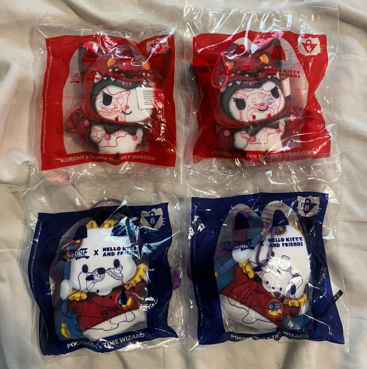 McDonald’s Hello Kitty x Yu-Gi-oh Collab plush toys (x4)