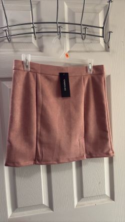 Pink suede skirt size L