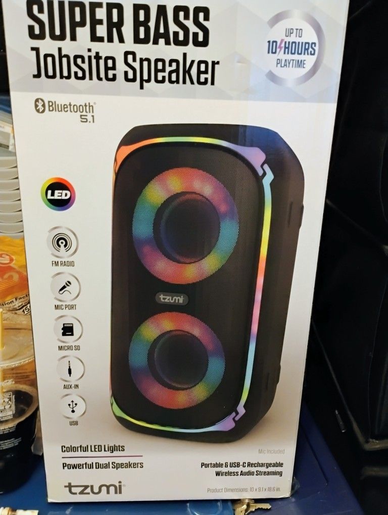Tzumi Bluetooth Job site Speakerwith LED Lights