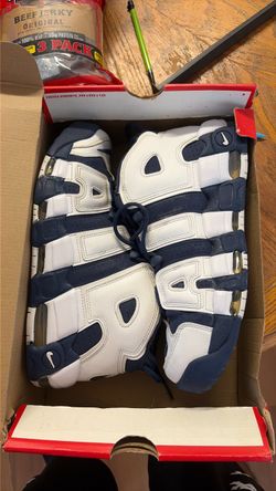 Nike uptempo navy blue and white size 10.5 with original box