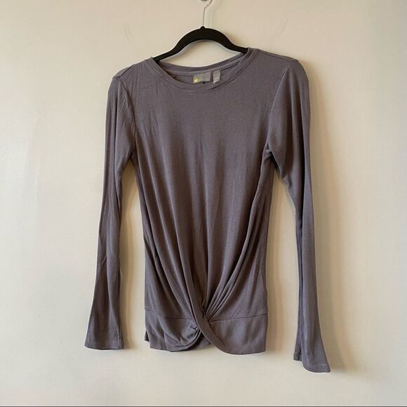 ZellaLightweight Ribbed Knot Front Long Sleeve