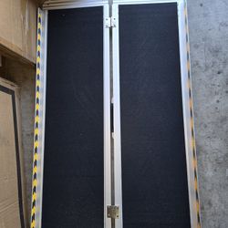 4 Ft Portable Wheelchair Ramp, No-Slip Aluminum Folding Handicap Ramp, rampa