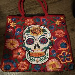 Handmade in Mexico – Día de los Muertos Large Purse 