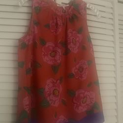 Violet & Claire Size M Sleeveless Floral Blouse 