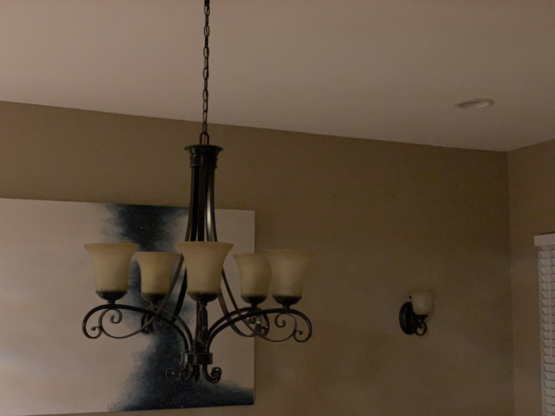Dining Room light fixtures and 2 matching sconces