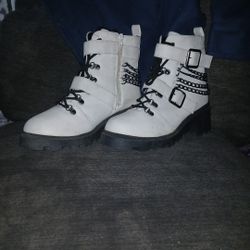 White Size 10M Steam Punk Boots
